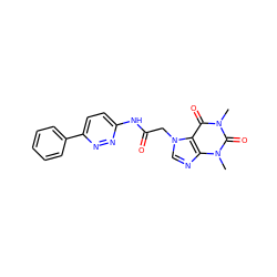 Cn1c(=O)c2c(ncn2CC(=O)Nc2ccc(-c3ccccc3)nn2)n(C)c1=O ZINC000175660737