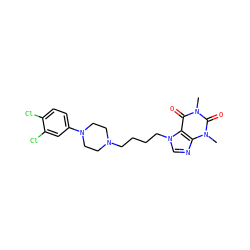 Cn1c(=O)c2c(ncn2CCCCN2CCN(c3ccc(Cl)c(Cl)c3)CC2)n(C)c1=O ZINC000299819361