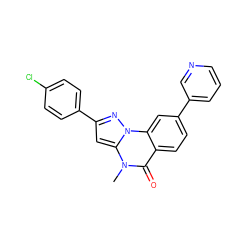 Cn1c(=O)c2ccc(-c3cccnc3)cc2n2nc(-c3ccc(Cl)cc3)cc12 ZINC000169350963