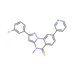 Cn1c(=O)c2ccc(-c3cccnc3)cc2n2nc(-c3cccc(Cl)c3)cc12 ZINC000169350946