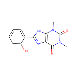 Cn1c(=O)c2nc(-c3ccccc3O)[nH]c2n(C)c1=O ZINC000015974495