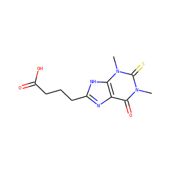 Cn1c(=O)c2nc(CCCC(=O)O)[nH]c2n(C)c1=S ZINC000012405706