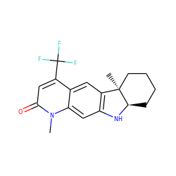 Cn1c(=O)cc(C(F)(F)F)c2cc3c(cc21)N[C@@H]1CCCC[C@]31C ZINC000049802048