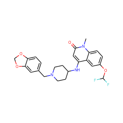 Cn1c(=O)cc(NC2CCN(Cc3ccc4c(c3)OCO4)CC2)c2cc(OC(F)F)ccc21 ZINC000036351517
