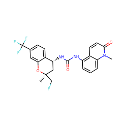 Cn1c(=O)ccc2c(NC(=O)N[C@@H]3C[C@@](C)(CF)Oc4cc(C(F)(F)F)ccc43)cccc21 ZINC000143567399