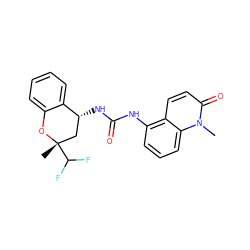 Cn1c(=O)ccc2c(NC(=O)N[C@@H]3C[C@](C)(C(F)F)Oc4ccccc43)cccc21 ZINC000145686728