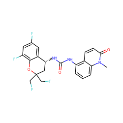 Cn1c(=O)ccc2c(NC(=O)N[C@@H]3CC(CF)(CF)Oc4c(F)cc(F)cc43)cccc21 ZINC000144827102