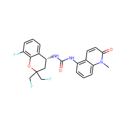 Cn1c(=O)ccc2c(NC(=O)N[C@@H]3CC(CF)(CF)Oc4c(F)cccc43)cccc21 ZINC000143601411