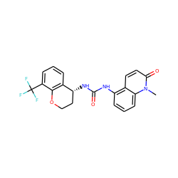 Cn1c(=O)ccc2c(NC(=O)N[C@@H]3CCOc4c3cccc4C(F)(F)F)cccc21 ZINC000143530050