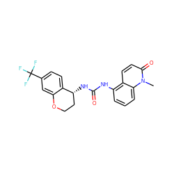 Cn1c(=O)ccc2c(NC(=O)N[C@@H]3CCOc4cc(C(F)(F)F)ccc43)cccc21 ZINC000143499017