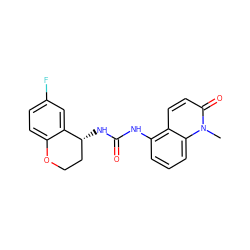 Cn1c(=O)ccc2c(NC(=O)N[C@@H]3CCOc4ccc(F)cc43)cccc21 ZINC000143653471