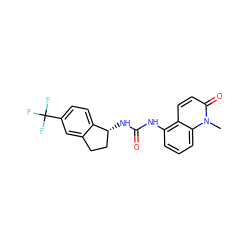 Cn1c(=O)ccc2c(NC(=O)N[C@@H]3CCc4cc(C(F)(F)F)ccc43)cccc21 ZINC000145684486