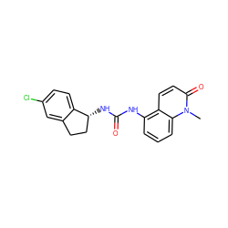 Cn1c(=O)ccc2c(NC(=O)N[C@@H]3CCc4cc(Cl)ccc43)cccc21 ZINC000145715278