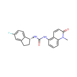 Cn1c(=O)ccc2c(NC(=O)N[C@@H]3CCc4cc(F)ccc43)cccc21 ZINC000145695364