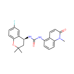 Cn1c(=O)ccc2c(NC(=O)N[C@H]3CC(C)(C)Oc4ccc(F)cc43)cccc21 ZINC000145722307