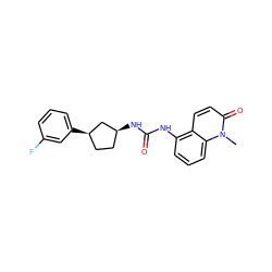 Cn1c(=O)ccc2c(NC(=O)N[C@H]3CC[C@@H](c4cccc(F)c4)C3)cccc21 ZINC000169704940