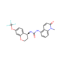 Cn1c(=O)ccc2c(NC(=O)N[C@H]3CCOc4cc(OC(F)(F)F)ccc43)cccc21 ZINC000143646977