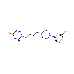 Cn1c(=O)cnn(CCCCN2CCN(c3cccc(Br)n3)CC2)c1=O ZINC000199756830