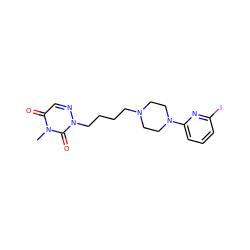 Cn1c(=O)cnn(CCCCN2CCN(c3cccc(I)n3)CC2)c1=O ZINC000199757237