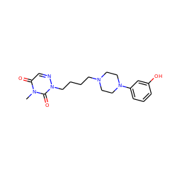 Cn1c(=O)cnn(CCCCN2CCN(c3cccc(O)c3)CC2)c1=O ZINC000137062836