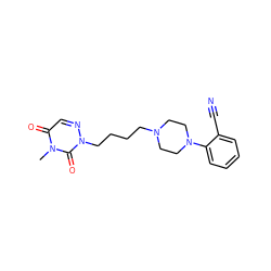 Cn1c(=O)cnn(CCCCN2CCN(c3ccccc3C#N)CC2)c1=O ZINC000299829218