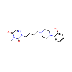 Cn1c(=O)cnn(CCCCN2CCN(c3ccccc3O)CC2)c1=O ZINC000168266520