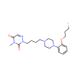 Cn1c(=O)cnn(CCCCN2CCN(c3ccccc3OCCCF)CC2)c1=O ZINC000145967637