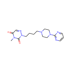 Cn1c(=O)cnn(CCCCN2CCN(c3ncccn3)CC2)c1=O ZINC000002003628