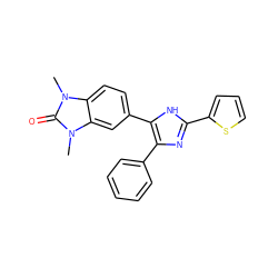 Cn1c(=O)n(C)c2cc(-c3[nH]c(-c4cccs4)nc3-c3ccccc3)ccc21 ZINC000014958456