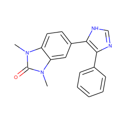 Cn1c(=O)n(C)c2cc(-c3[nH]cnc3-c3ccccc3)ccc21 ZINC000014958435