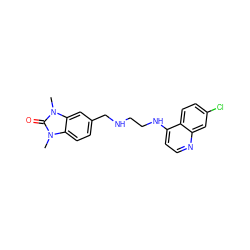 Cn1c(=O)n(C)c2cc(CNCCNc3ccnc4cc(Cl)ccc34)ccc21 ZINC000004993718