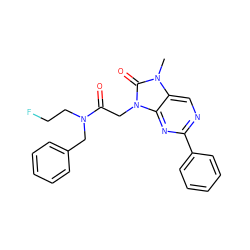 Cn1c(=O)n(CC(=O)N(CCF)Cc2ccccc2)c2nc(-c3ccccc3)ncc21 ZINC000040918767