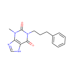 Cn1c(=O)n(CCCc2ccccc2)c(=O)c2[nH]cnc21 ZINC000013473617