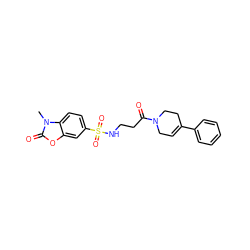 Cn1c(=O)oc2cc(S(=O)(=O)NCCC(=O)N3CC=C(c4ccccc4)CC3)ccc21 ZINC000004436827