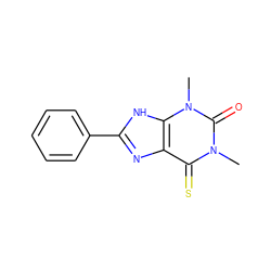 Cn1c(=S)c2nc(-c3ccccc3)[nH]c2n(C)c1=O ZINC000100671936