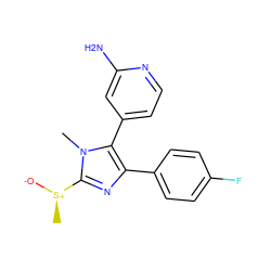 Cn1c([S@@+](C)[O-])nc(-c2ccc(F)cc2)c1-c1ccnc(N)c1 ZINC001772607310