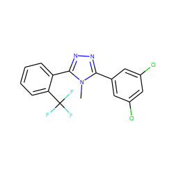 Cn1c(-c2cc(Cl)cc(Cl)c2)nnc1-c1ccccc1C(F)(F)F ZINC000029043424