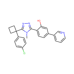 Cn1c(-c2ccc(-c3cccnc3)cc2O)nnc1C1(c2ccc(Cl)cc2)CCC1 ZINC000071318202