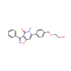 Cn1c(-c2ccc(COCCO)cc2)cc2onc(-c3ccccc3)c2c1=O ZINC000028879069