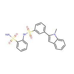 Cn1c(-c2cccc(S(=O)(=O)Nc3ccccc3S(N)(=O)=O)c2)cc2ccccc21 ZINC000146461467