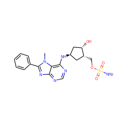 Cn1c(-c2ccccc2)nc2ncnc(N[C@H]3C[C@H](O)[C@H](COS(N)(=O)=O)C3)c21 ZINC000114583103