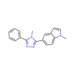 Cn1c(-c2ccccc2)nnc1-c1ccc2c(ccn2C)c1 ZINC000029043054