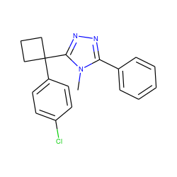 Cn1c(-c2ccccc2)nnc1C1(c2ccc(Cl)cc2)CCC1 ZINC000040425335