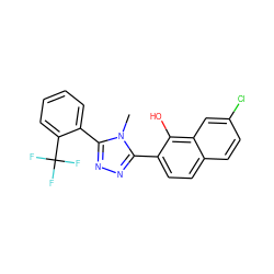 Cn1c(-c2ccccc2C(F)(F)F)nnc1-c1ccc2ccc(Cl)cc2c1O ZINC000029042821