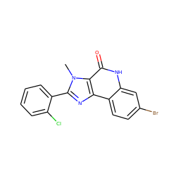 Cn1c(-c2ccccc2Cl)nc2c3ccc(Br)cc3[nH]c(=O)c21 ZINC000095601769