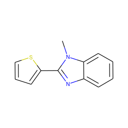 Cn1c(-c2cccs2)nc2ccccc21 ZINC000000522789