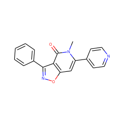 Cn1c(-c2ccncc2)cc2onc(-c3ccccc3)c2c1=O ZINC000028879284