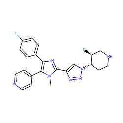 Cn1c(-c2cn([C@H]3CCNC[C@@H]3F)nn2)nc(-c2ccc(F)cc2)c1-c1ccncc1 ZINC000103258502