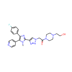 Cn1c(-c2cn(CC(=O)N3CCN(CCO)CC3)nn2)nc(-c2ccc(F)cc2)c1-c1ccncc1 ZINC000103258511