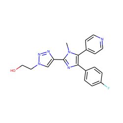 Cn1c(-c2cn(CCO)nn2)nc(-c2ccc(F)cc2)c1-c1ccncc1 ZINC000103258444